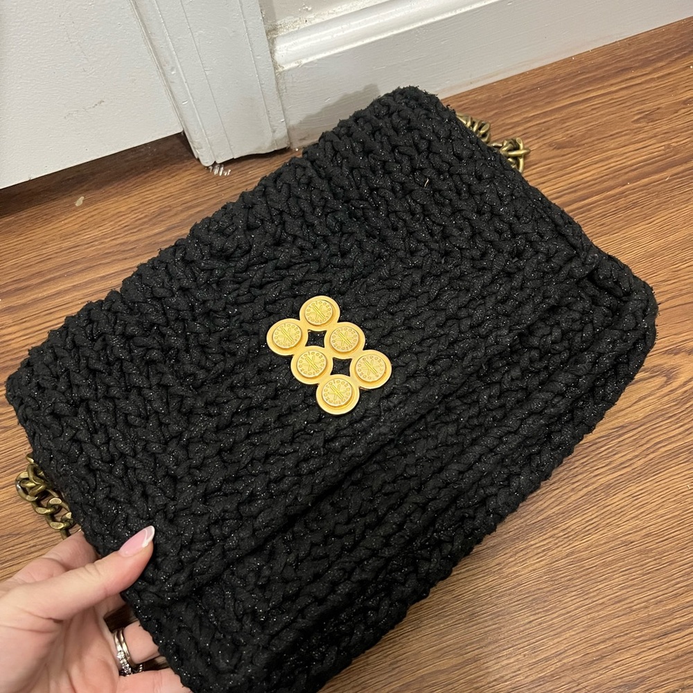 Kooreloo Black Crochet Flap Crossbody Bag $395 - Picture 6 of 10